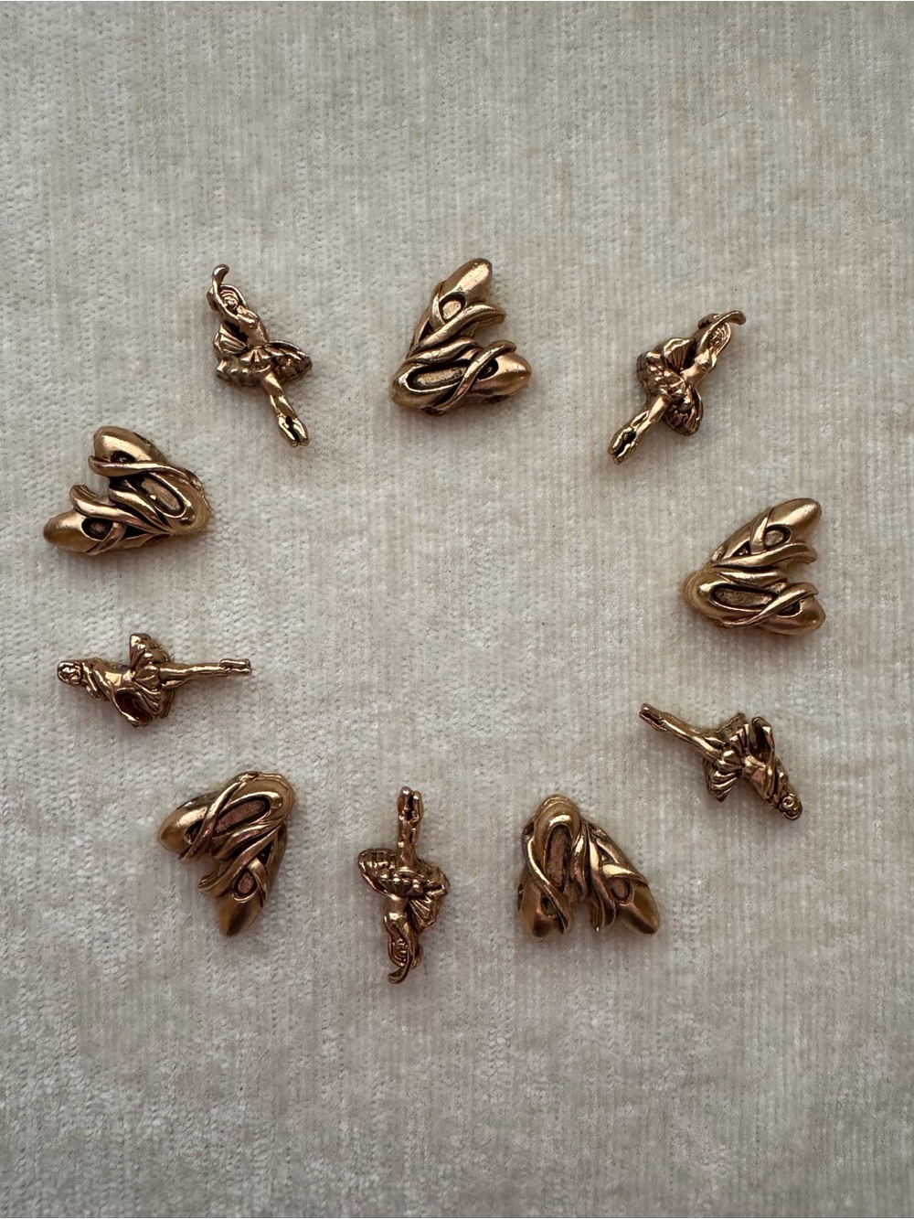 🛍️3/$45🛍️ TOFA Gold Tone Ballet Dancer Charms - Set of 10